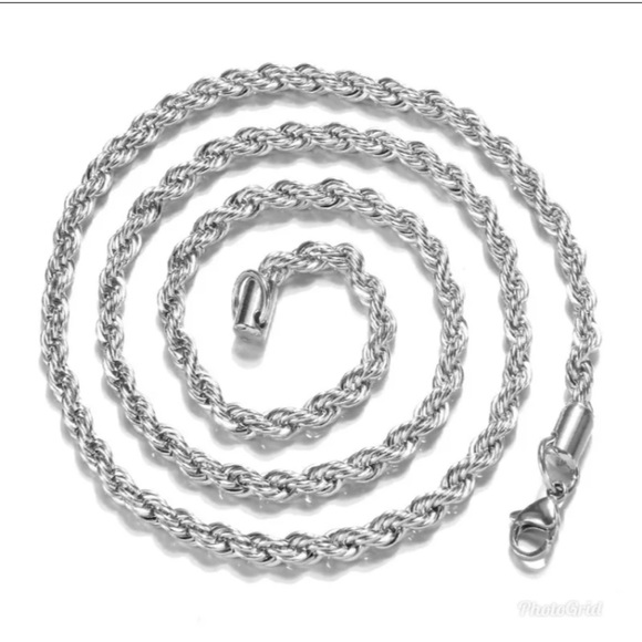 Unisex Party Wedding Gift Silver 3MM Rope Chain - Picture 11 of 11